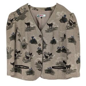 European Folk Style Jacket SIZE 52  Wool  Ethnic Tradition Beer  Austrian